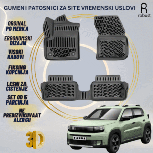 www.samad.mk-3D gumeni patosnici za Fiat Grande Panda electric 2025 Patosnici Robust za site vremenski uslovi