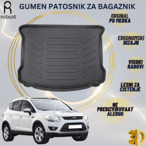 www.samad.mk-3D gumen patosnik za bagaznik za FORD KUGA 2008-2011 Korito za gepek Robust za site vremenski uslovi