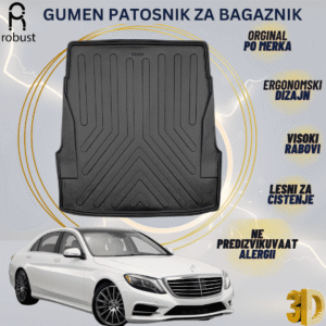 www.samad.mk-3D gumen patosnik za bagaznik za Mercedes S Class W222 long 2014-2020 Korito za gepek Robust za site vremenski uslovi