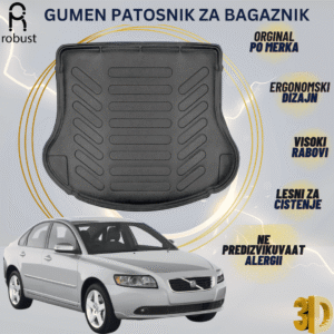 www.samad.mk-3D gumen patosnik za bagaznik za Volvo S40 MK2 2004-2012 Korito za gepek Robust za site vremenski uslovi