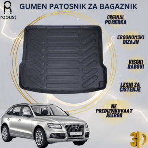 www.samad.mk-3D gumen patosnik za bagaznik za Audi Q5 2008-2017 Korito za gepek Robust za site vremenski uslovi
