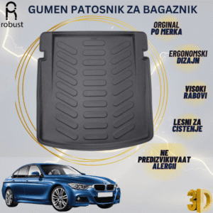 www.samad.mk-3D gumen patosnik za bagaznik za Bmw 3 Series F30 Sedan 2012-2018 Korito za gepek Robust za site vremenski uslovi