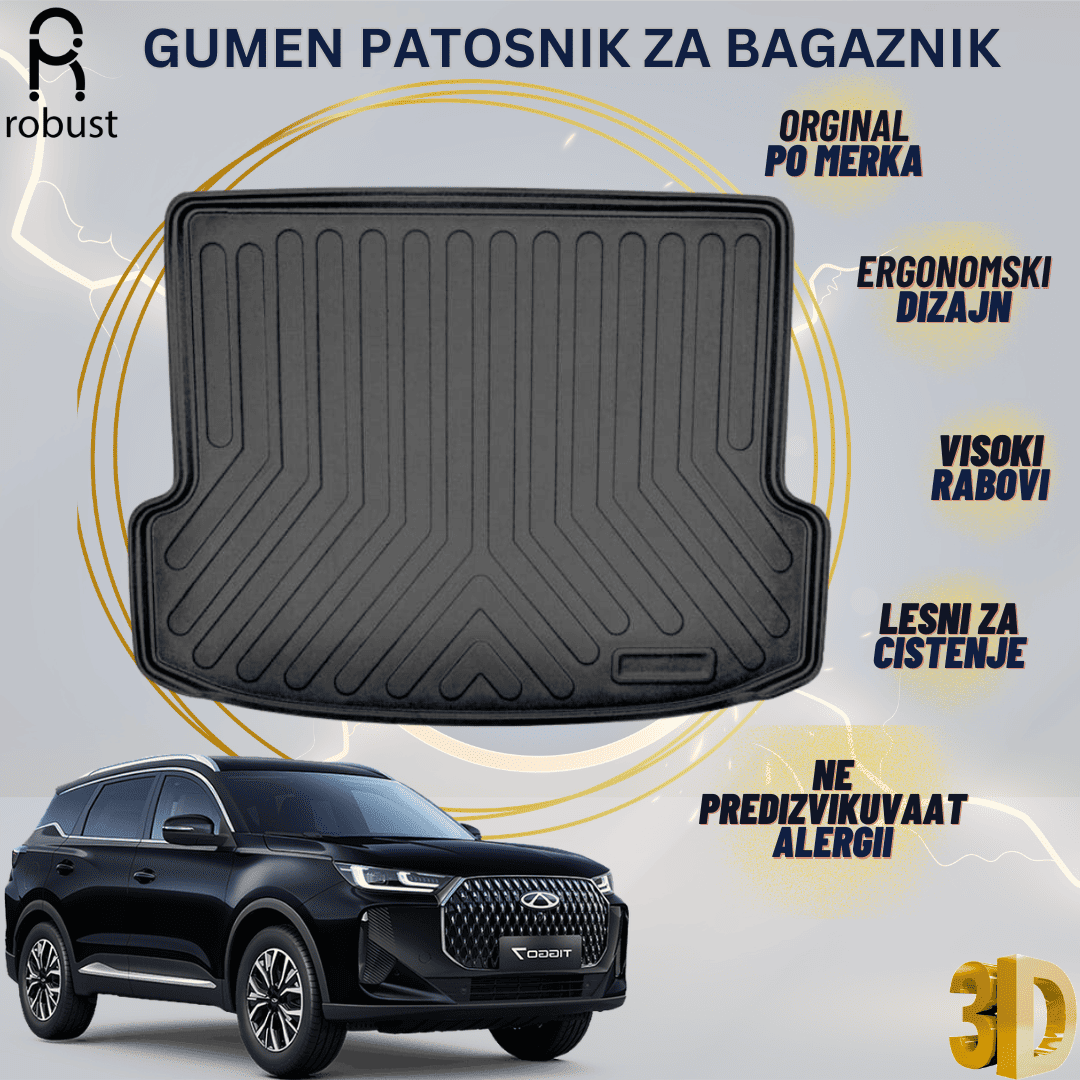 www.samad.mk-3D gumen patosnik za bagaznik za Chery Tiggo 7 2025 Korito za gepek Robust za site vremenski uslovi