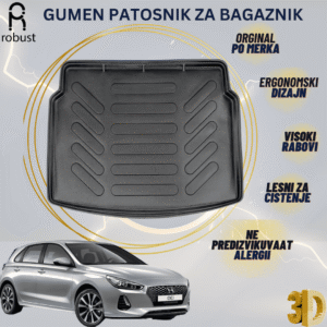 www.samad.mk-3D gumen patosnik za bagaznik za Hyundai i30 MK3 lower 2017 Korito za gepek Robust za site vremenski uslovi