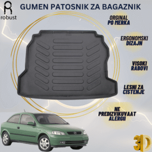 www.samad.mk-3D gumen patosnik za bagaznik za Opel Astra G Sedan 1998-2004 Korito za gepek Robust za site vremenski uslovi