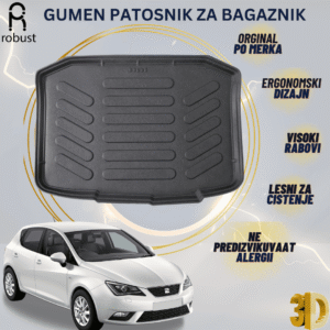 www.samad.mk-3D gumen patosnik za bagaznik za Seat Ibiza MK4 HB 2008-2017 Korito za gepek Robust za site vremenski uslovi