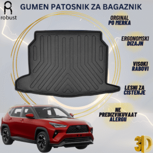 www.samad.mk-3D gumen patosnik za bagaznik za Toyota Yaris Cross долно ниво 2022 Korito za gepek Robust za site vremenski uslovi