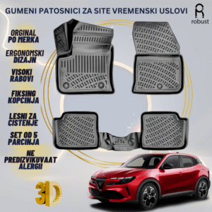 www.samad.mk-3D gumeni patosnici za Alfa Romeo Junior Elettrica 2024- Patosnici Robust za site vremenski uslovi