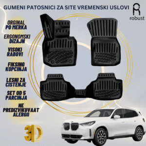 www.samad.mk-3D gumeni patosnici za Bmw X3 G45 2025 Patosnici Robust za site vremenski uslovi