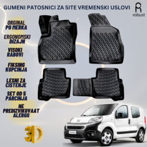 www.samad.mk-3D gumeni patosnici za Fiat Fiorino 2020 Patosnici Robust za site vremenski uslovi