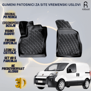 www.samad.mk-3D gumeni patosnici za Fiat Fiorino Van 2008-2022 Patosnici Robust za site vremenski uslovi