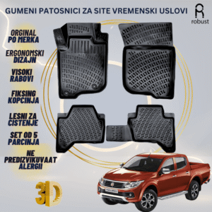 ROBUST 3D Gumeni patosnici korito Fiat Fullback 2016-2019