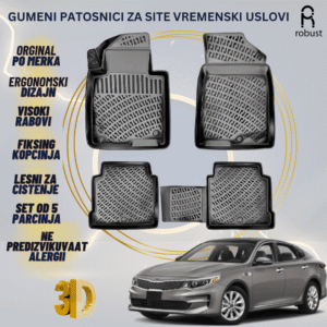 www.samad.mk-3D gumeni patosnici za Kia Optima 2015-2020 Patosnici Robust za site vremenski uslovi