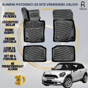 www.samad.mk-3D gumeni patosnici za Mini Paceman R61 2013-2016 Patosnici Robust za site vremenski uslovi