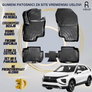 www.samad.mk-3D gumeni patosnici za Mitsubishi Eclipse Cross Phev 2021 Patosnici Robust za site vremenski uslovi