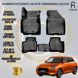www.samad.mk-3D gumeni patosnici za Suzuki Swift MK4 MHEV 2024 Patosnici Robust za site vremenski uslovi