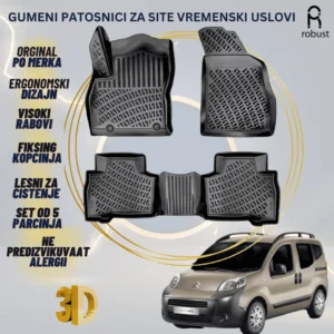www.samad.mk-3D gumeni patosnici za Citroen Nemo 2008-2015 Patosnici Robust za site vremenski uslovi