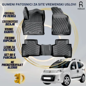 www.samad.mk-3D gumeni patosnici za Fiat Fiorino 2008-2019 Patosnici Robust za site vremenski uslovi