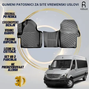 ROBUST 3D Gumeni patosnici korito MB Sprinter Minibus (906) 2006-2019 MK2