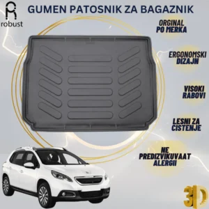ROBUST 3D Patosnica za gepek Peugeot 2008 2013-2019