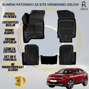 www.samad.mk-3D gumeni patosnici za Citroen C4 Hybrid 2025 Patosnici Robust za site vremenski uslovi
