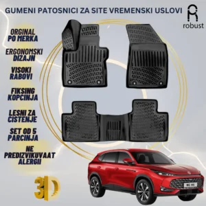 www.samad.mk-3D gumeni patosnici za MG HS PHEV 2024 Patosnici Robust za site vremenski uslovi