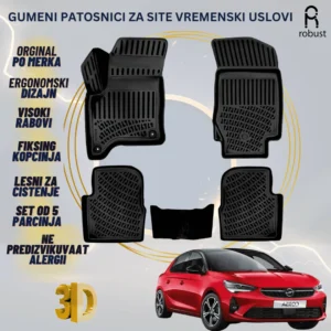 ROBUST 3D Gumeni patosnici korito Opel Corsa F 2024 src=